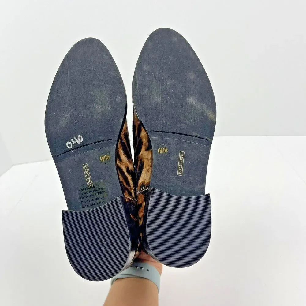 VINCE CAMUTO Cheetah‎ Print Boots Bootie Calf Hair Womens Size 6 Animal Print
